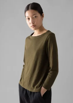 TOAST Lia Garment Dyed Boat Neck Tee-Women Jersey|Tops & Tees