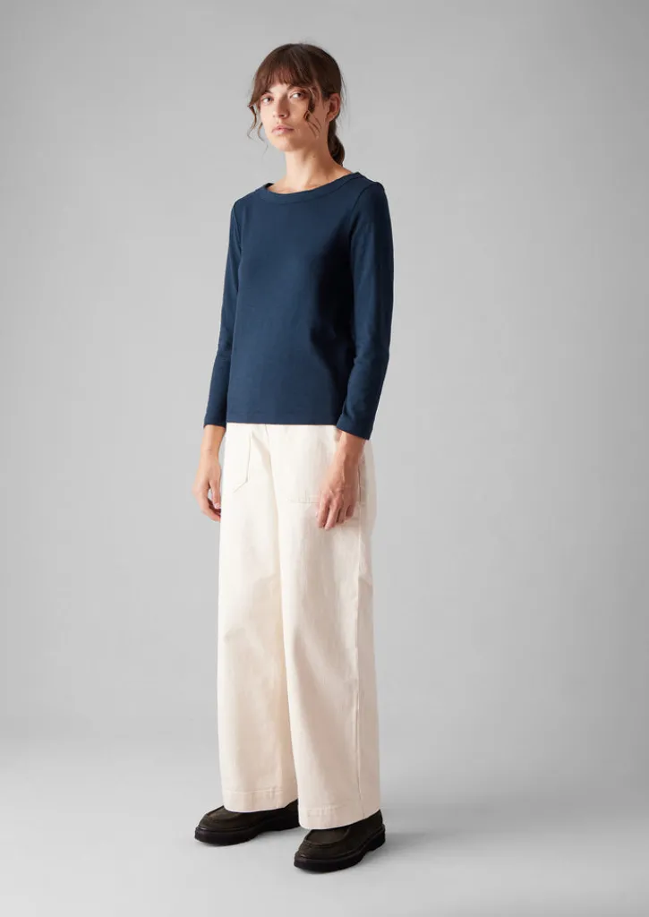 TOAST Lia Garment Dyed Boat Neck Tee-Women Jersey|Tops & Tees