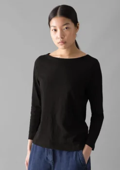TOAST Lia Garment Dyed Boat Neck Tee-Women Jersey|Tops & Tees