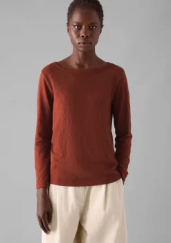 TOAST Lia Garment Dyed Boat Neck Tee-Women Jersey|Tops & Tees