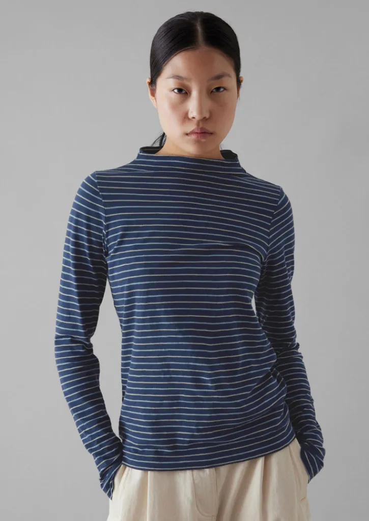 TOAST Light Stripe Cotton Slub Tee-Women Jersey|Tops & Tees