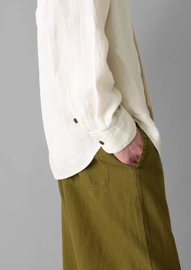 TOAST Loop Button Linen Shirt- Linen|Shirts