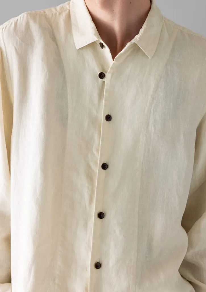 TOAST Loop Button Linen Shirt- Linen|Shirts
