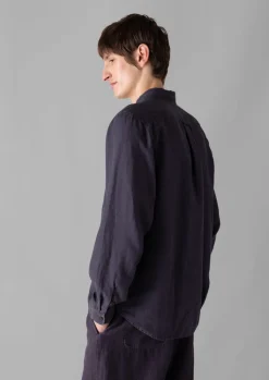 TOAST Loop Button Linen Shirt- Shirts