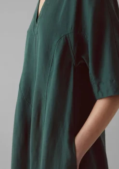 TOAST Lyocell Linen Herringbone Panel Dress-Women Linen|Dresses
