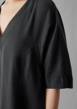 TOAST Lyocell Linen Herringbone Panel Dress-Women Linen|Dresses