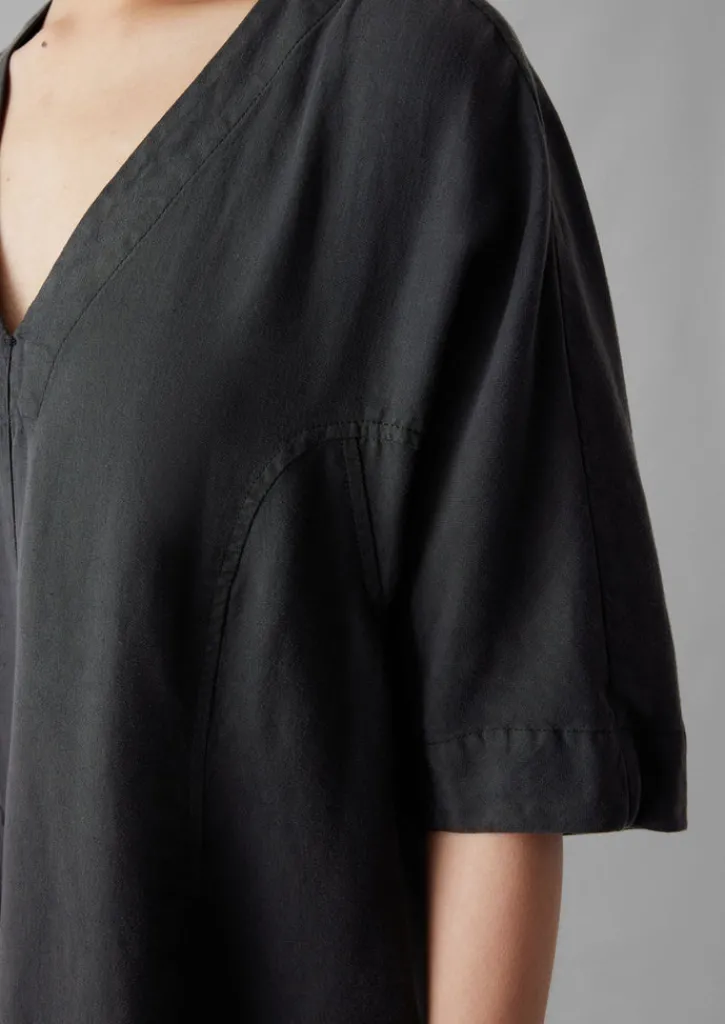 TOAST Lyocell Linen Herringbone Panel Dress-Women Linen|Dresses