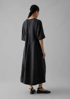 TOAST Lyocell Linen Herringbone Panel Dress-Women Linen|Dresses