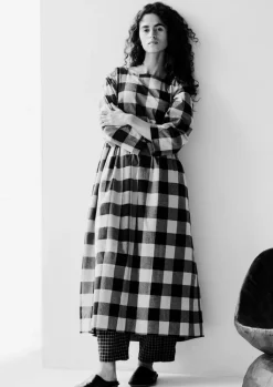 TOAST Macro Gingham Cotton Cashmere Dress-Women Cashmere|Loungewear