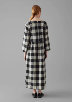 TOAST Macro Gingham Cotton Cashmere Dress-Women Cashmere|Loungewear