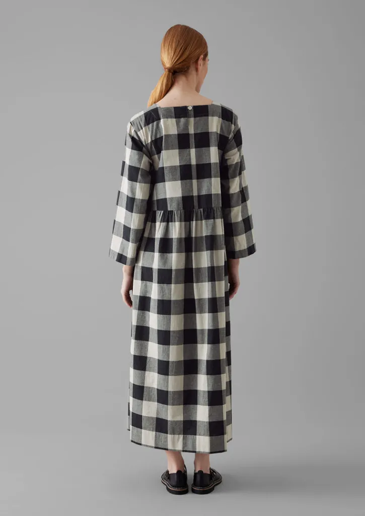 TOAST Macro Gingham Cotton Cashmere Dress-Women Cashmere|Loungewear