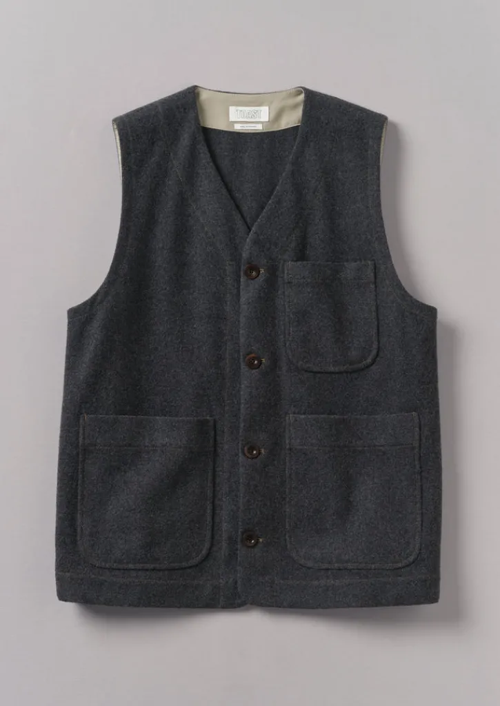 TOAST Melton Wool Blend Gilet- Coats & Jackets|Knitwear