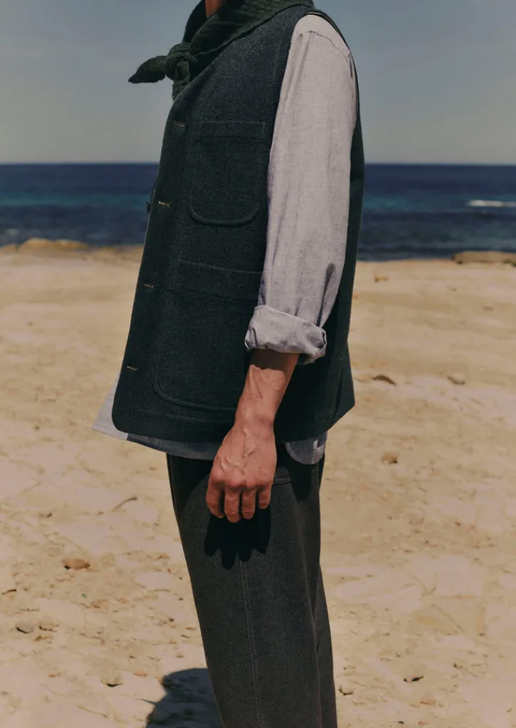 TOAST Melton Wool Blend Gilet- Coats & Jackets|Knitwear