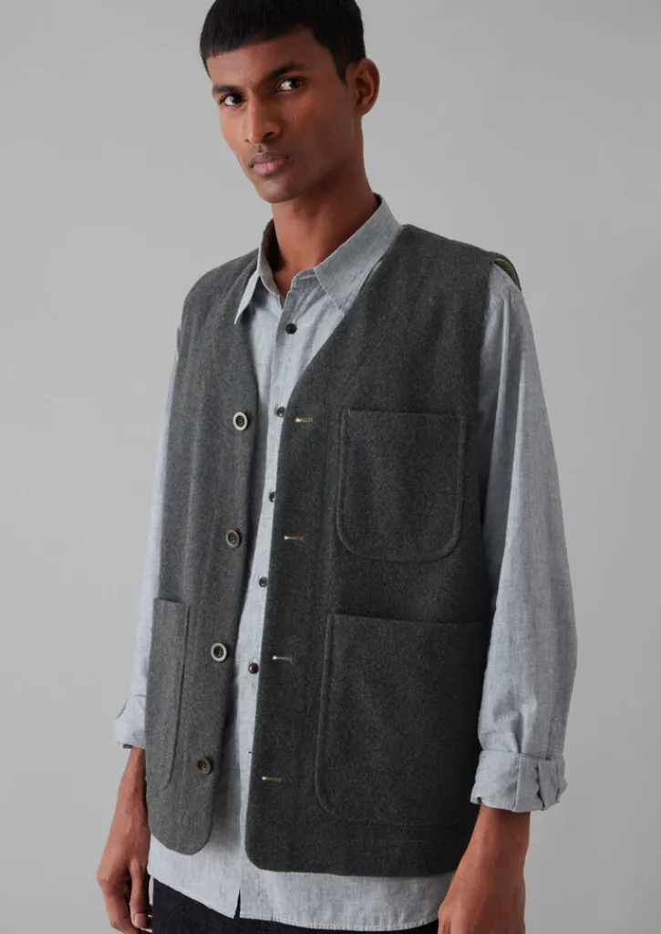 TOAST Melton Wool Blend Gilet- Coats & Jackets|Knitwear