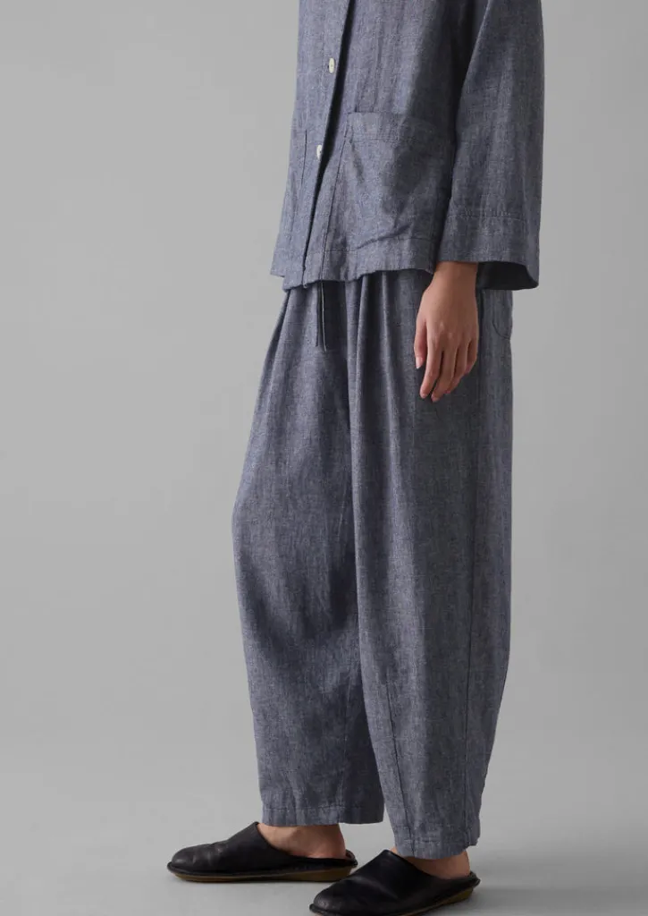 TOAST Minako Cotton Linen Twill Trousers-Women Linen|Loungewear