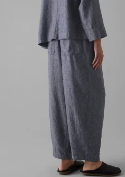 TOAST Minako Cotton Linen Twill Trousers-Women Linen|Loungewear