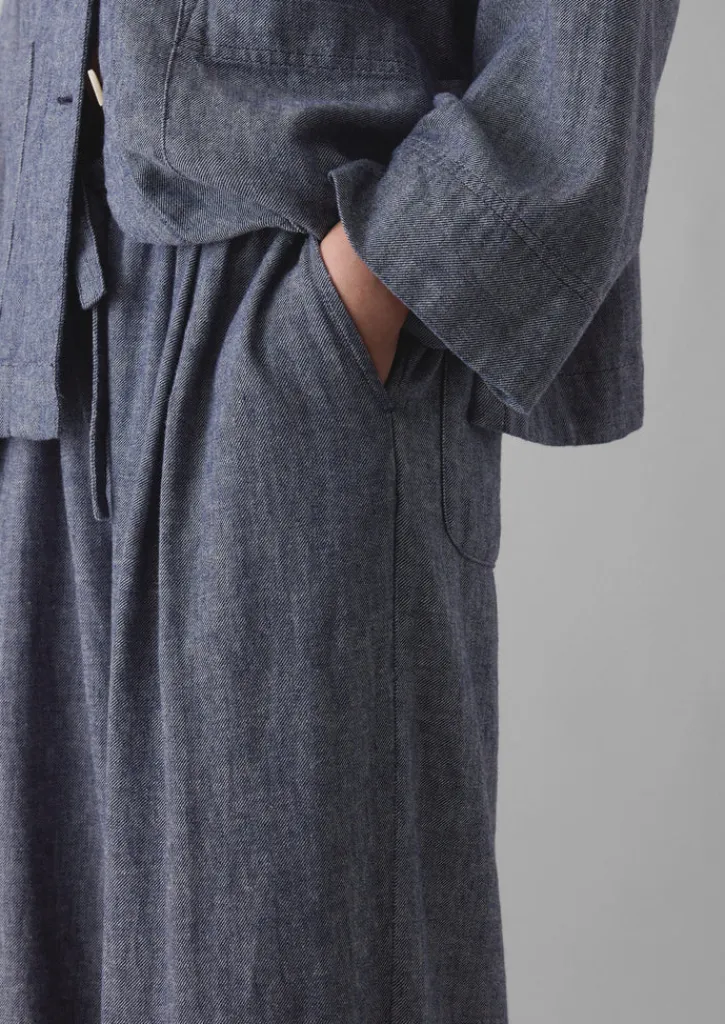 TOAST Minako Cotton Linen Twill Trousers-Women Linen|Loungewear