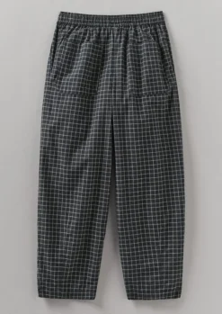 TOAST Minako Graph Check Cotton Cashmere Trousers-Women Cashmere|Loungewear