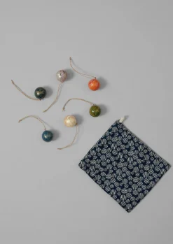 TOAST Mini Hand Marbled Bauble Set- Christmas Decorations