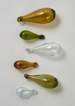 TOAST Mixed Teardrop Glass Bauble Set- Glass|Christmas Decorations
