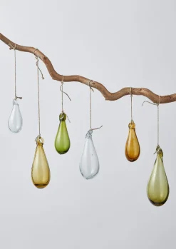 TOAST Mixed Teardrop Glass Bauble Set- Glass|Christmas Decorations