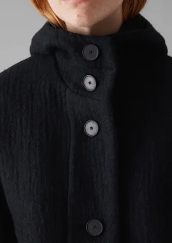TOAST Navy Wool Hooded Coat-Women Coats & Jackets
