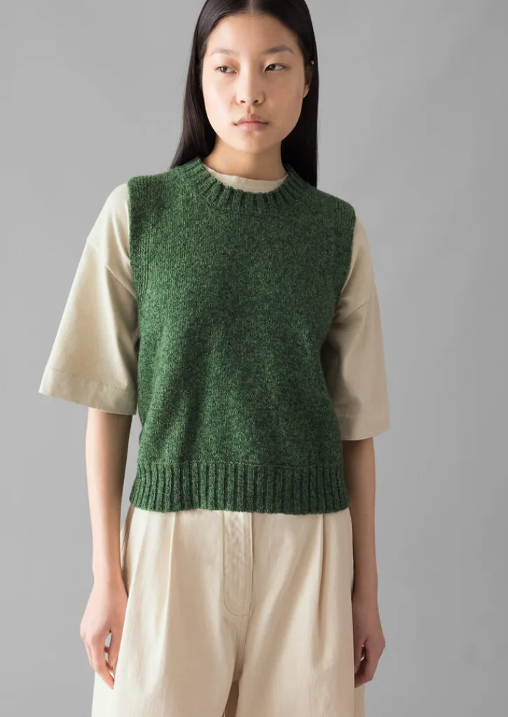 TOAST Neat Mouline Wool Tank-Women Knitwear