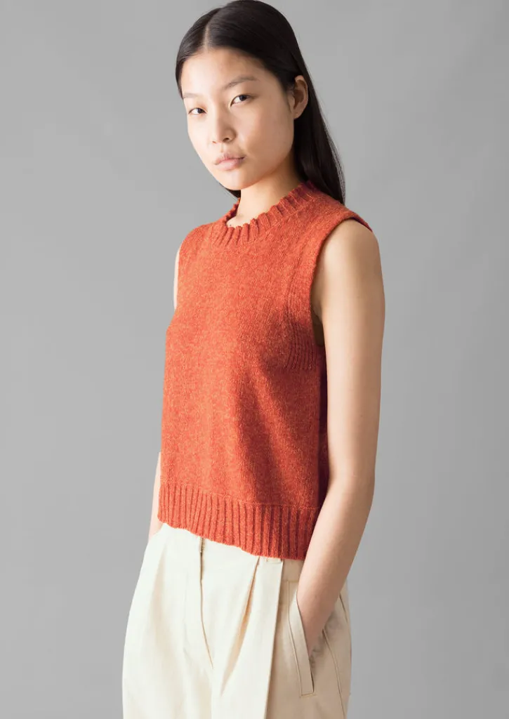 TOAST Neat Mouline Wool Tank-Women Knitwear