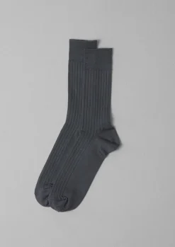 TOAST Nishiguchi Kutsushita Silk Cotton Ribbed Socks- Socks