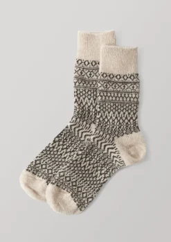 TOAST Nishiguchi Kutsushita Wool Jacquard Socks-Women Socks & Tights