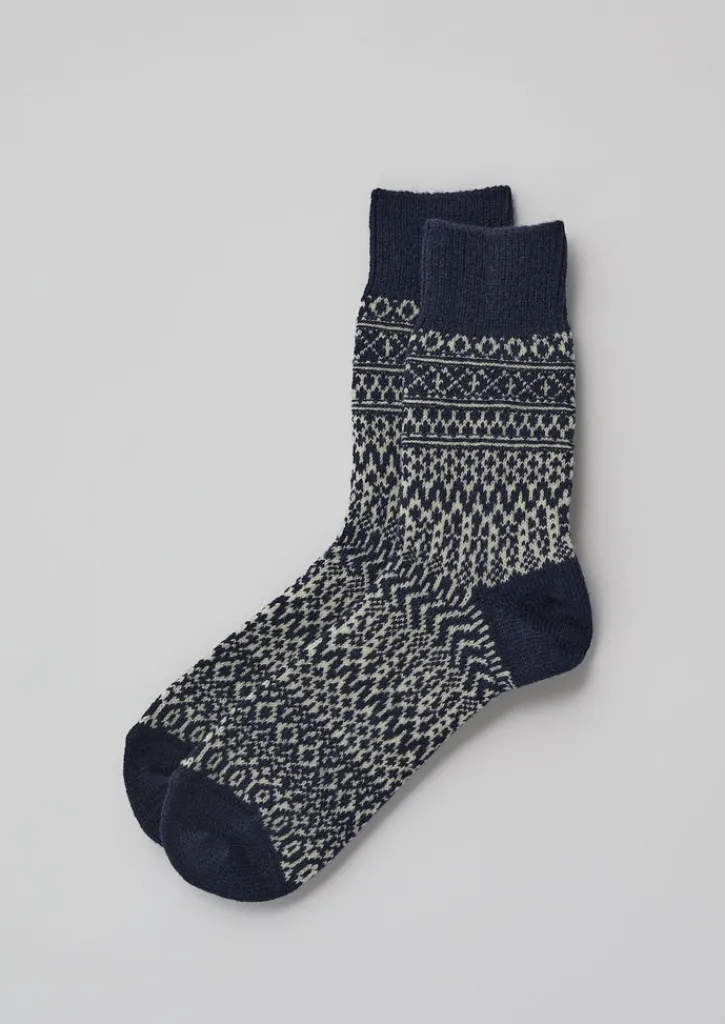 TOAST Nishiguchi Kutsushita Wool Jacquard Oslo Socks- Socks