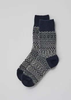 TOAST Nishiguchi Kutsushita Wool Jacquard Socks-Women Socks & Tights