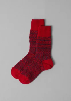 TOAST Nishiguchi Kutsushita Wool Jacquard Socks-Women Socks & Tights