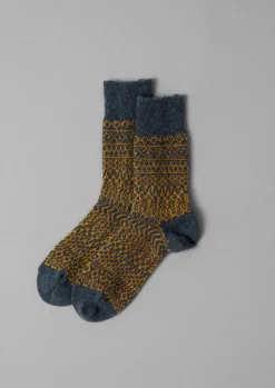 TOAST Nishiguchi Kutsushita Wool Jacquard Socks-Women Socks & Tights