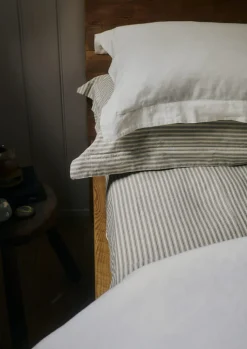 TOAST Organic Cotton Ticking Stripe Fitted Sheet- Textiles|Bed Linen