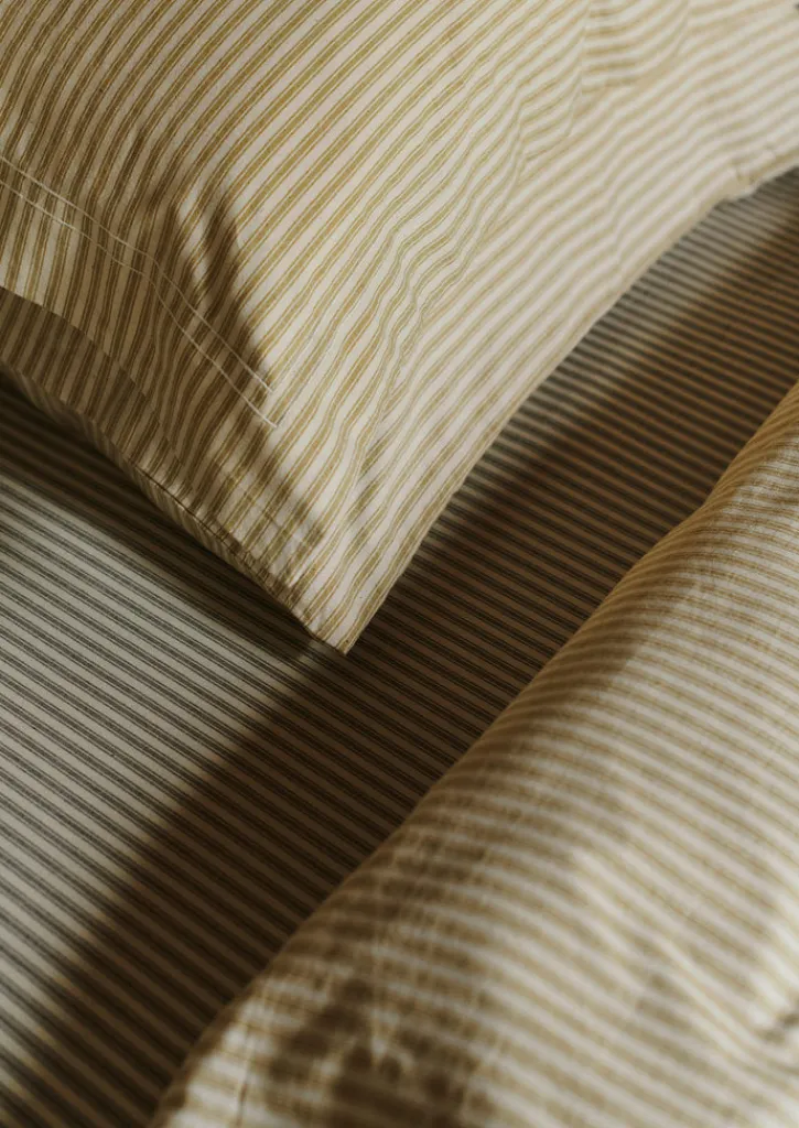 TOAST Organic Cotton Ticking Stripe Oxford Pillowcase- Textiles|Bed Linen