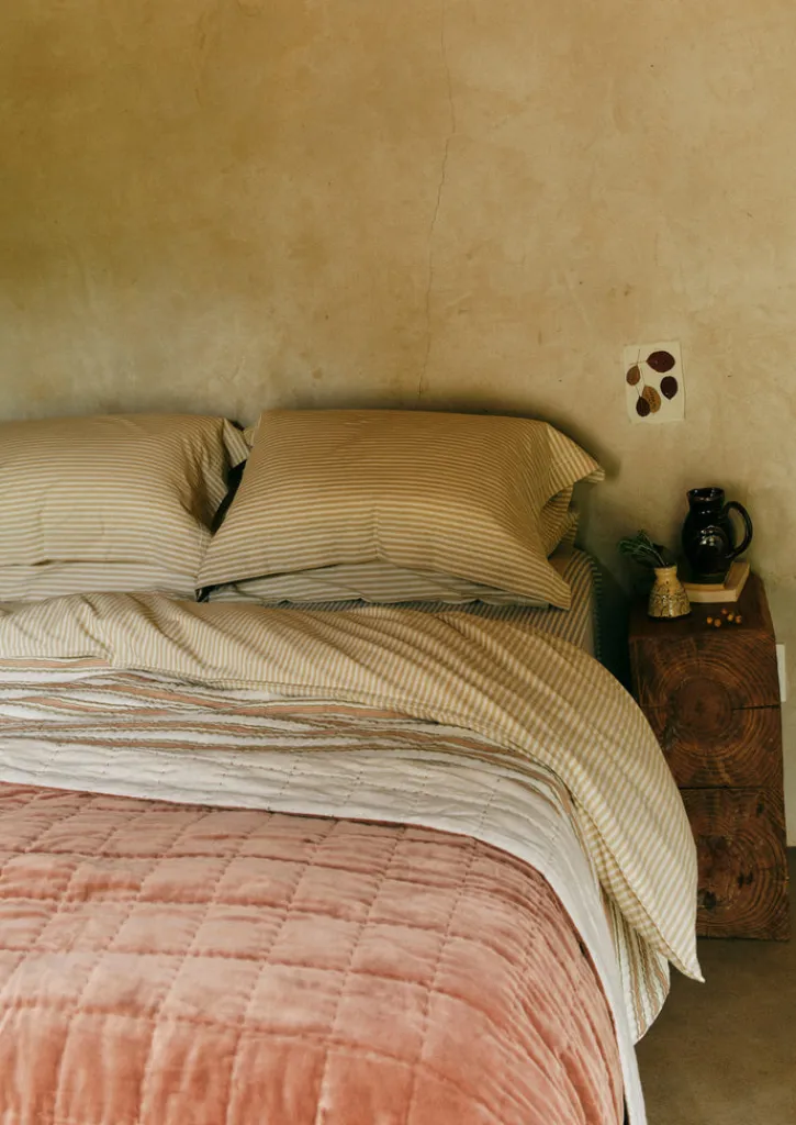 TOAST Organic Cotton Ticking Stripe Oxford Pillowcase- Textiles|Bed Linen