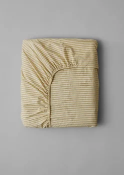 TOAST Organic Cotton Ticking Stripe Fitted Sheet- Textiles|Bed Linen