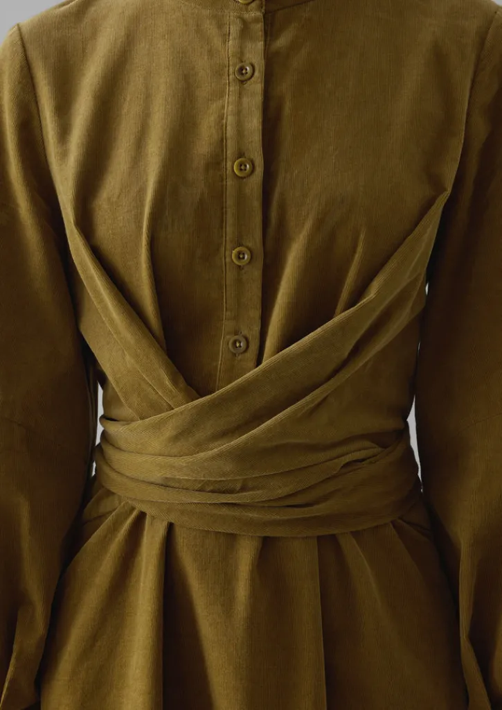 TOAST Organic Needlecord Wrap Dress-Women Cord|Dresses