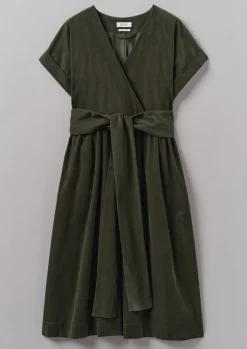 TOAST Organic Needlecord Wrap Front Dress-Women Cord|Dresses