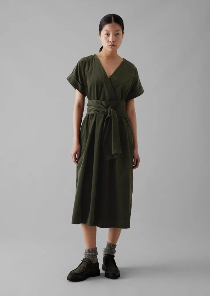 TOAST Organic Needlecord Wrap Front Dress-Women Cord|Dresses
