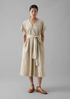 TOAST Organic Needlecord Wrap Front Dress-Women Cord|Dresses
