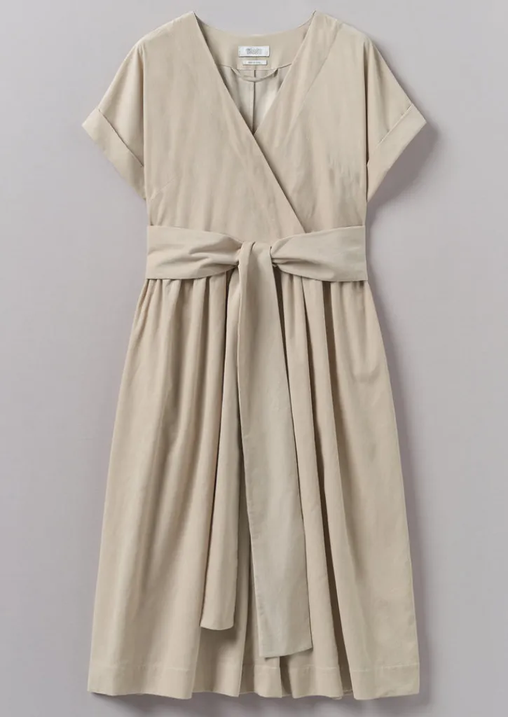 TOAST Organic Needlecord Wrap Front Dress-Women Cord|Dresses