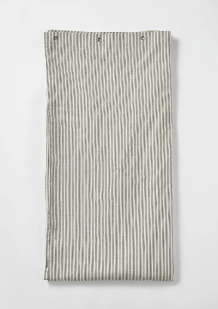 TOAST Organic Ticking Stripe Shower Curtain- Textiles|Bathroom