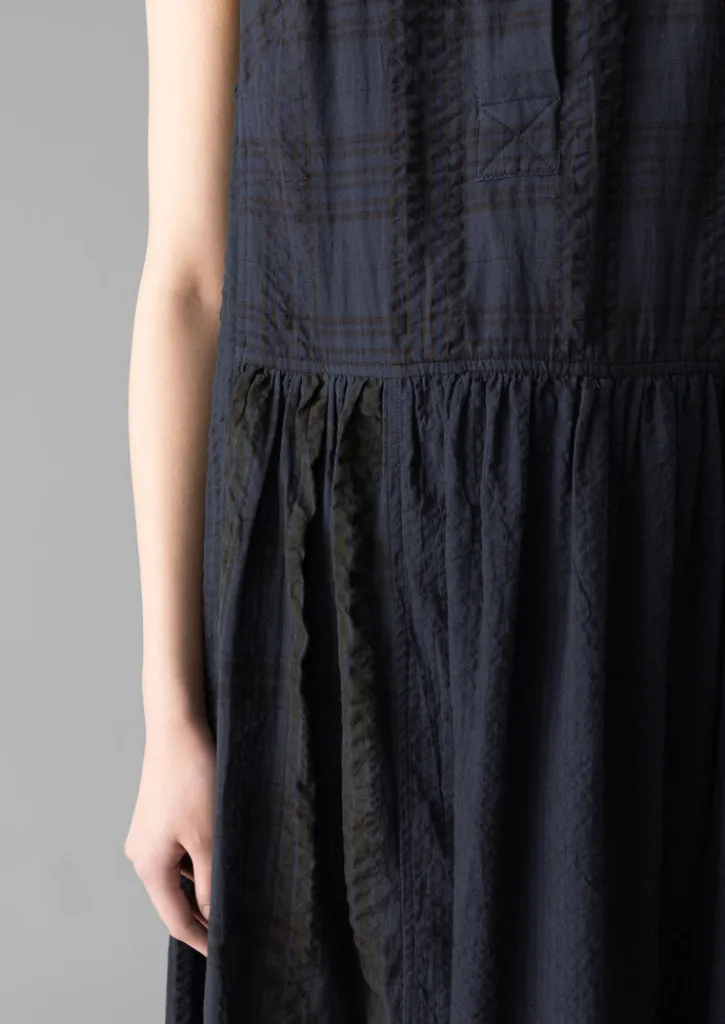TOAST Overdyed Check Seersucker Dress-Women Loungewear|Dresses