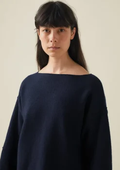 TOAST Panelled Boiled Wool Sweater-Women Knitwear