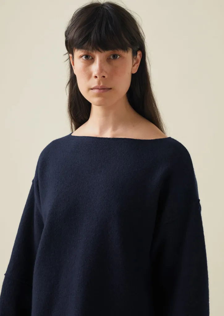 TOAST Panelled Boiled Wool Sweater-Women Knitwear