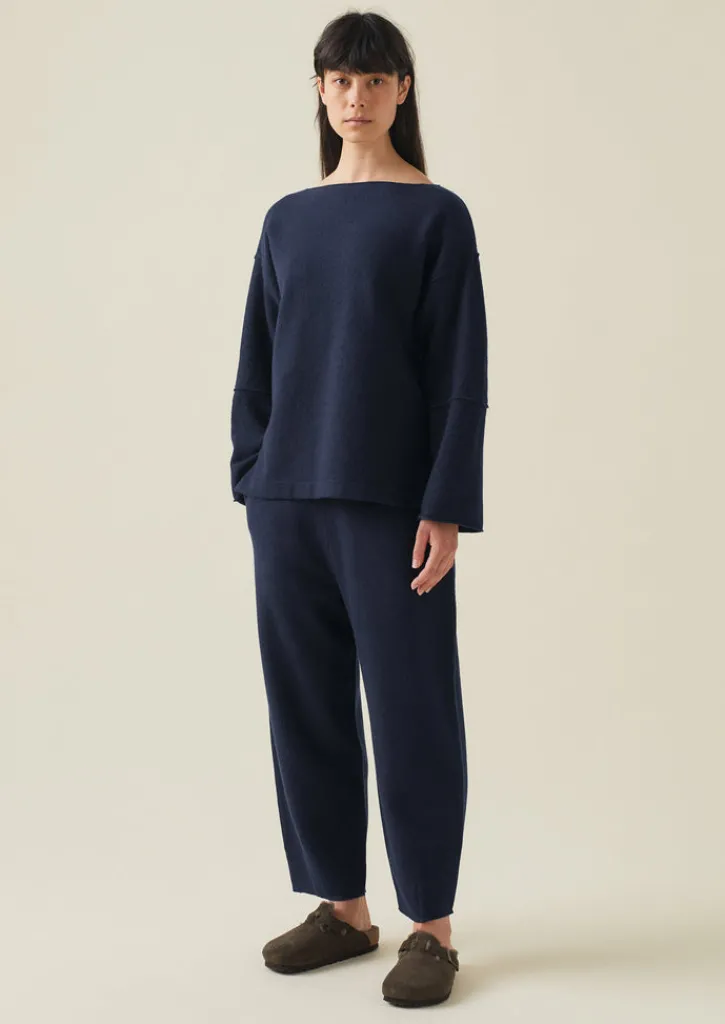 TOAST Panelled Boiled Wool Sweater-Women Knitwear