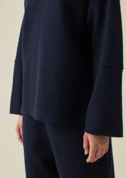 TOAST Panelled Boiled Wool Sweater-Women Knitwear