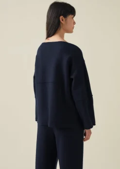 TOAST Panelled Boiled Wool Sweater-Women Knitwear